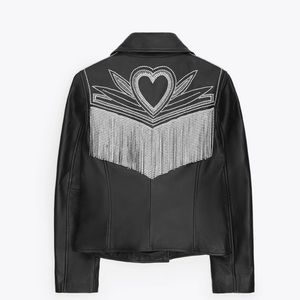 LeatherJacket Uterqüe swarovski type in the back